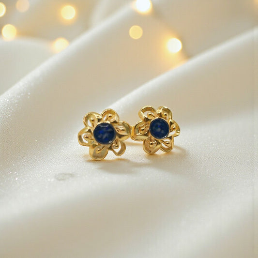 gold flower stud ashes memorial earrings handcrafted in lancashire