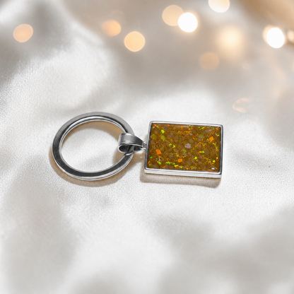 Stainless steel always with me keyring in gold olive, handcrafted in Lancashire, UK - by Keepsake Memorial Jewellery