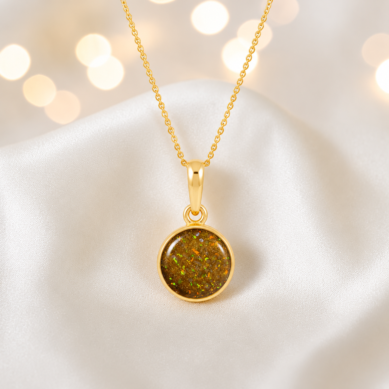Gold Olive Eternal Gold 9ct gold pendant, handcrafted in Lancashire UK – by Keepsake Memorial Jewellery
