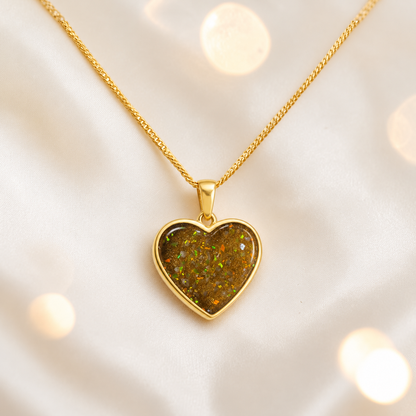 Gold Olive Golden heart 9ct gold pendant, handcrafted in Lancashire UK – by Keepsake Memorial Jewellery