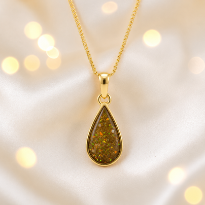 Gold Olive Golden Light 9ct gold pendant, handcrafted in Lancashire UK – by Keepsake Memorial Jewellery