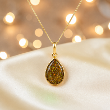 Gold Olive Golden Whisper 9ct gold pendant, handcrafted in Lancashire UK – by Keepsake Memorial Jewellery