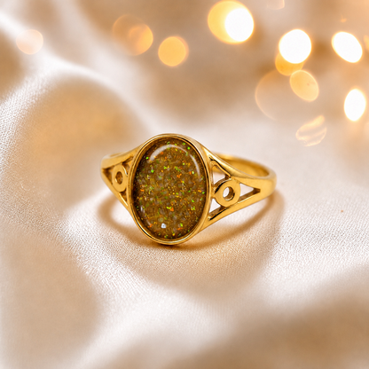 Gold Olive Margot 9ct gold signet memorial ring, handcrafted in Lancashire, UK – by Keepsake Memorial Jewellery