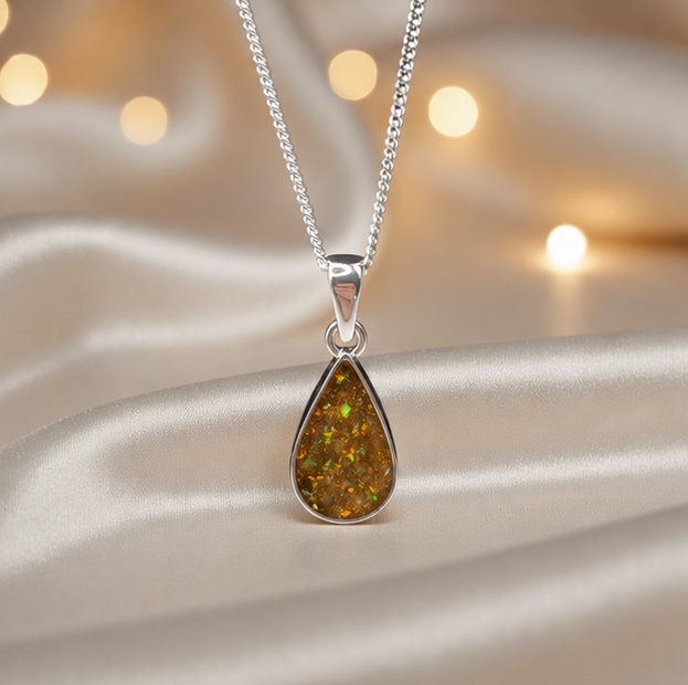 Keepsake Memorial Silver Ladies Teardrop Shape Ashes Pendant - Vega