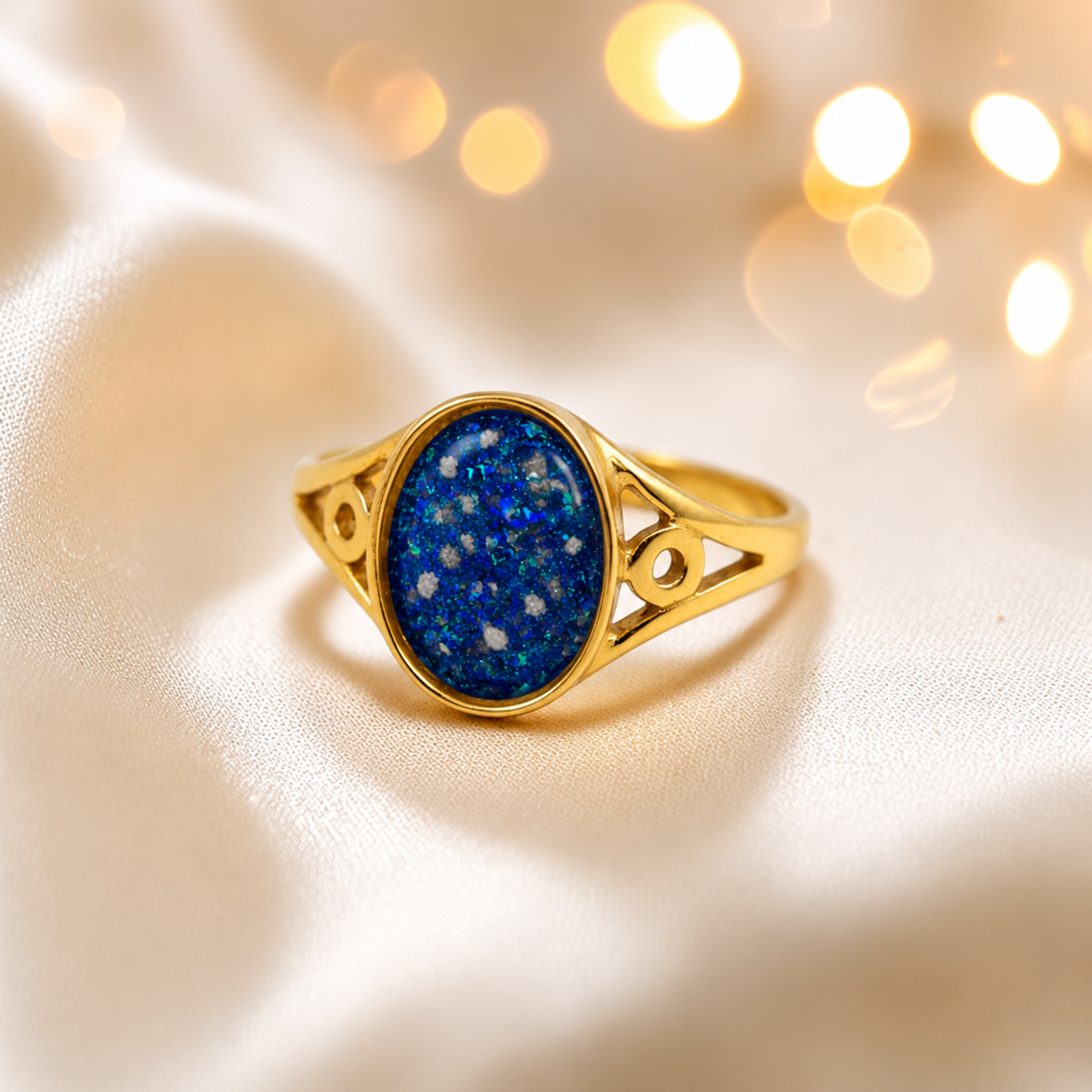 9ct gold oval ashes memorial ring handcrafted in lancashire