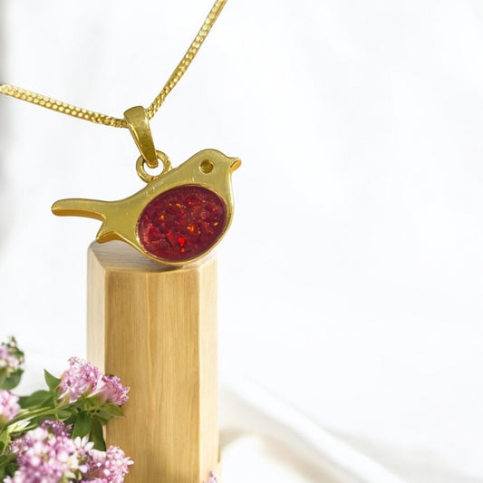 9K Gold Robin pendant