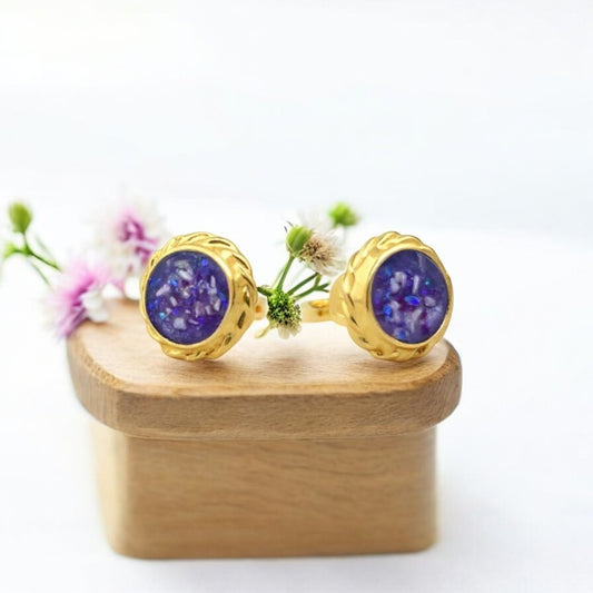9ct Gold Rope Edge Studs
