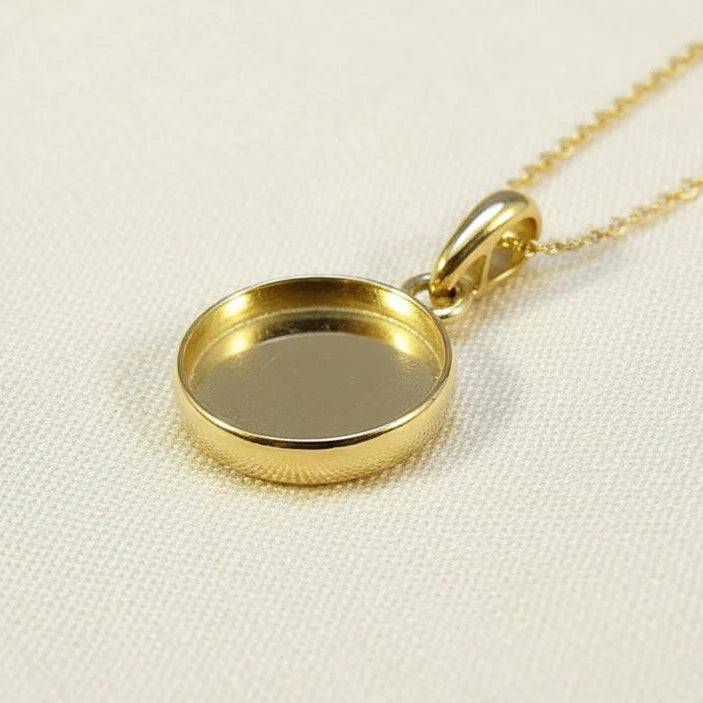 9ct gold round ashes memorial pendant, handcrafted in lancashire 