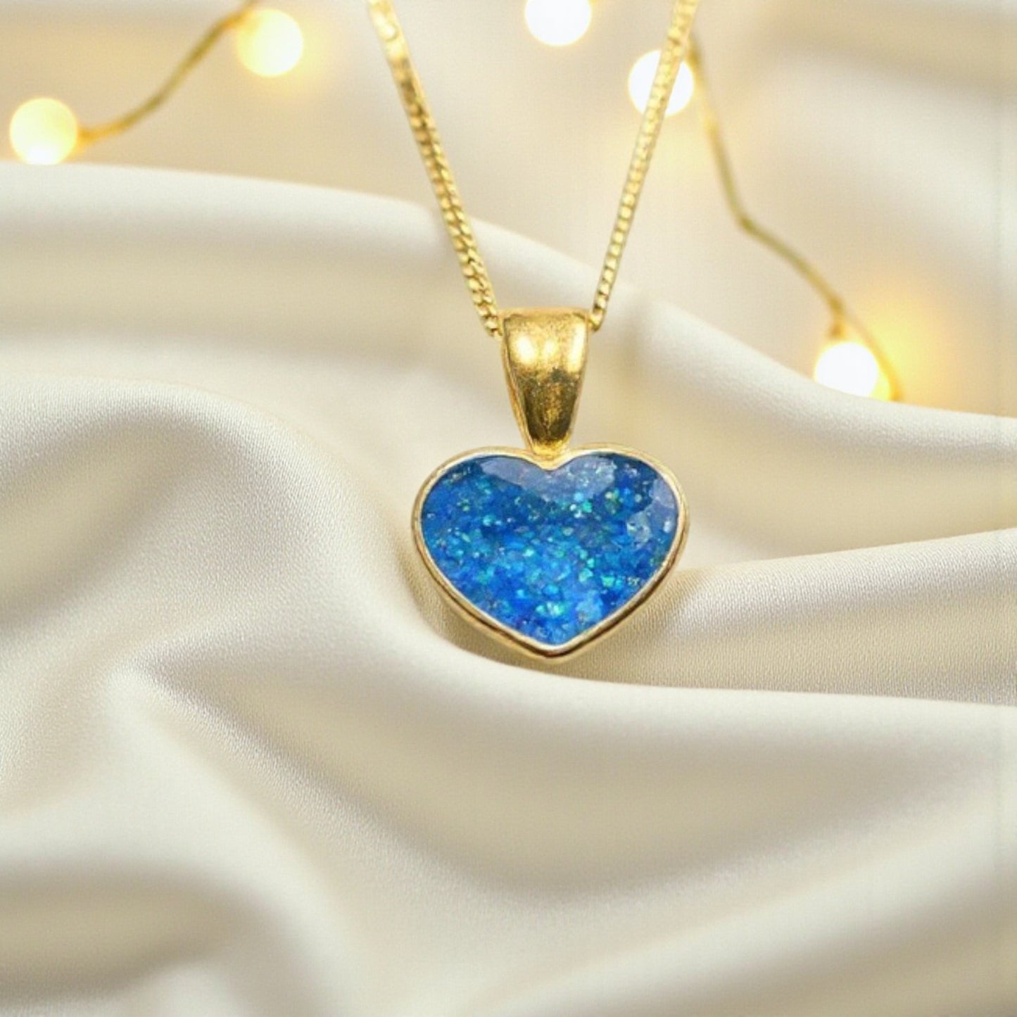 9ct gold heart ashes pendant, handcrafted in lancashire, uk