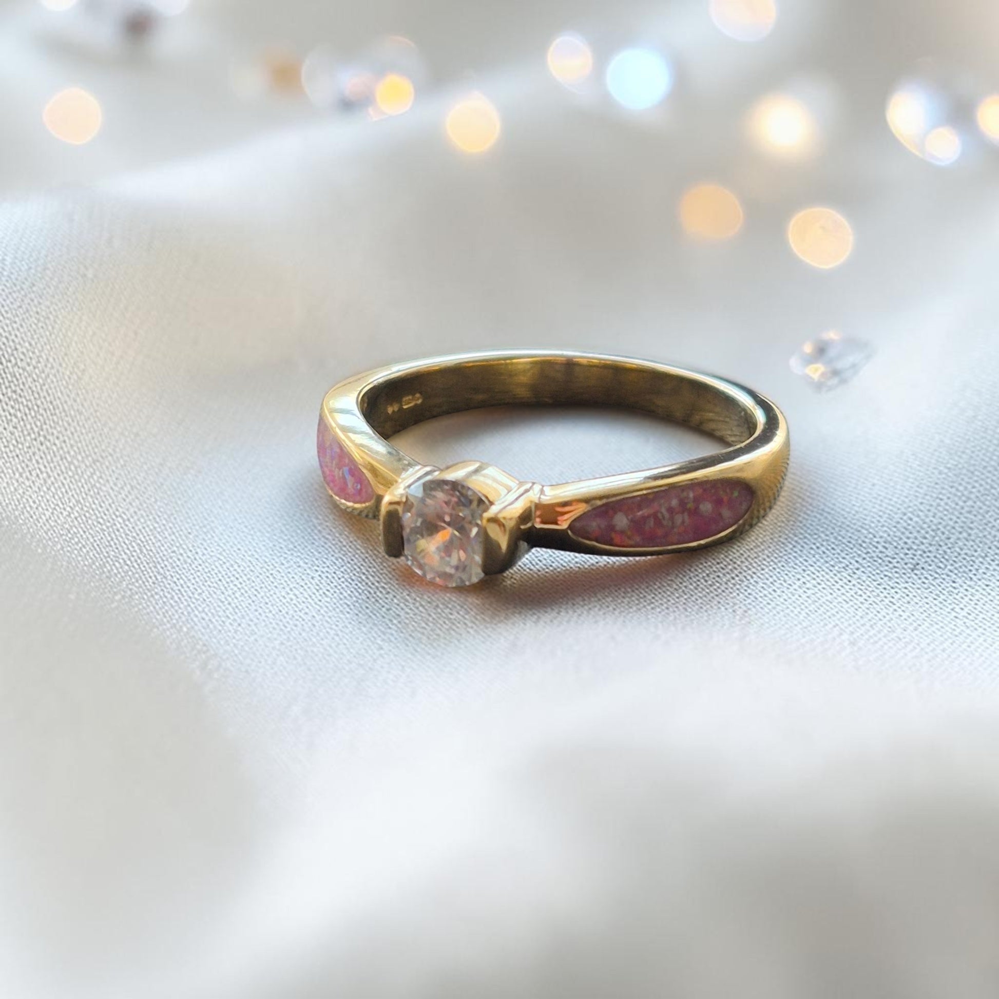 9ct gold solitaire memorial ring, handcrafted in uk