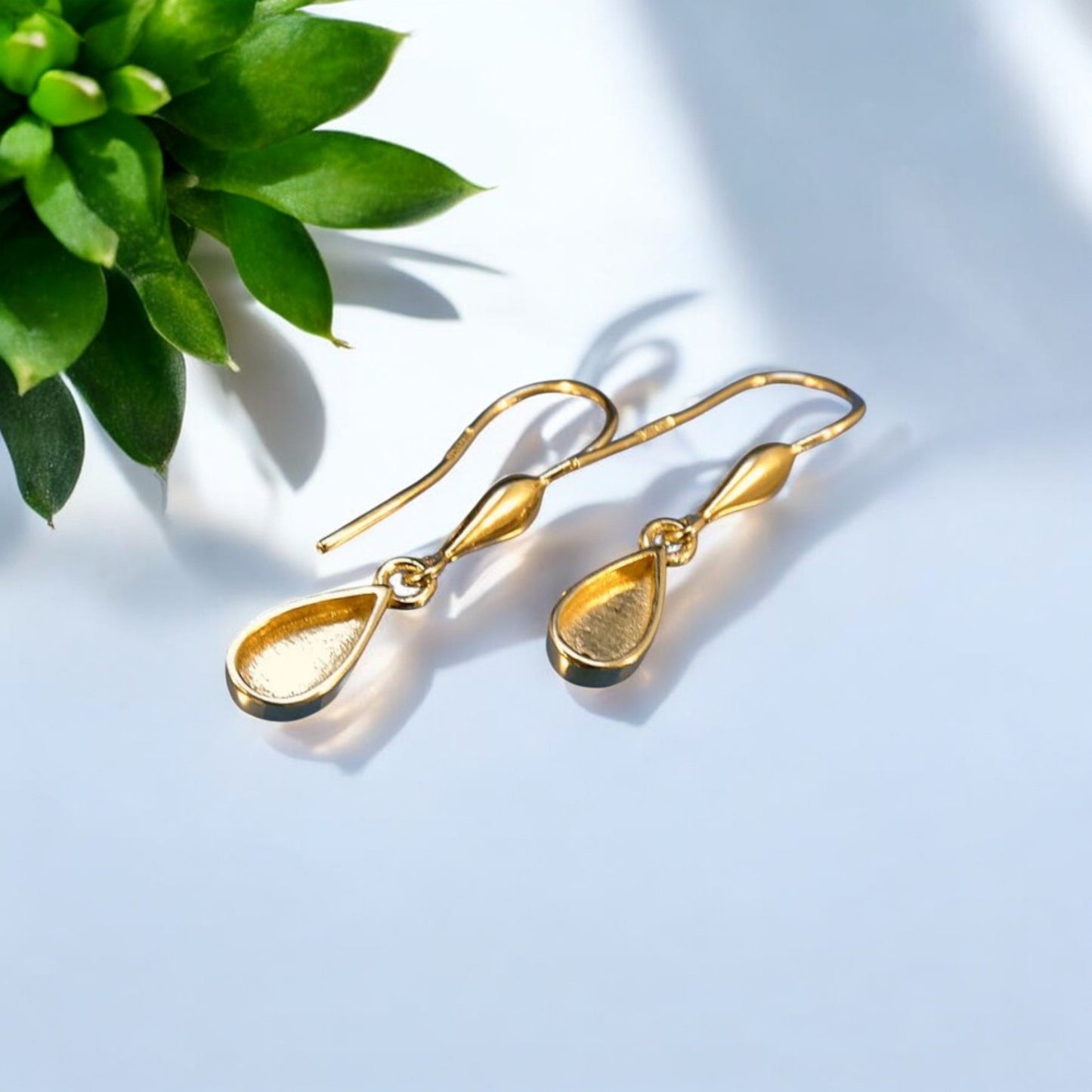 Dainty Solid Gold Tear Drop Earrings