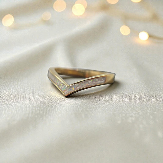 9ct gold ashes memorial wishbone ring, handcrafted in lancashire, uk