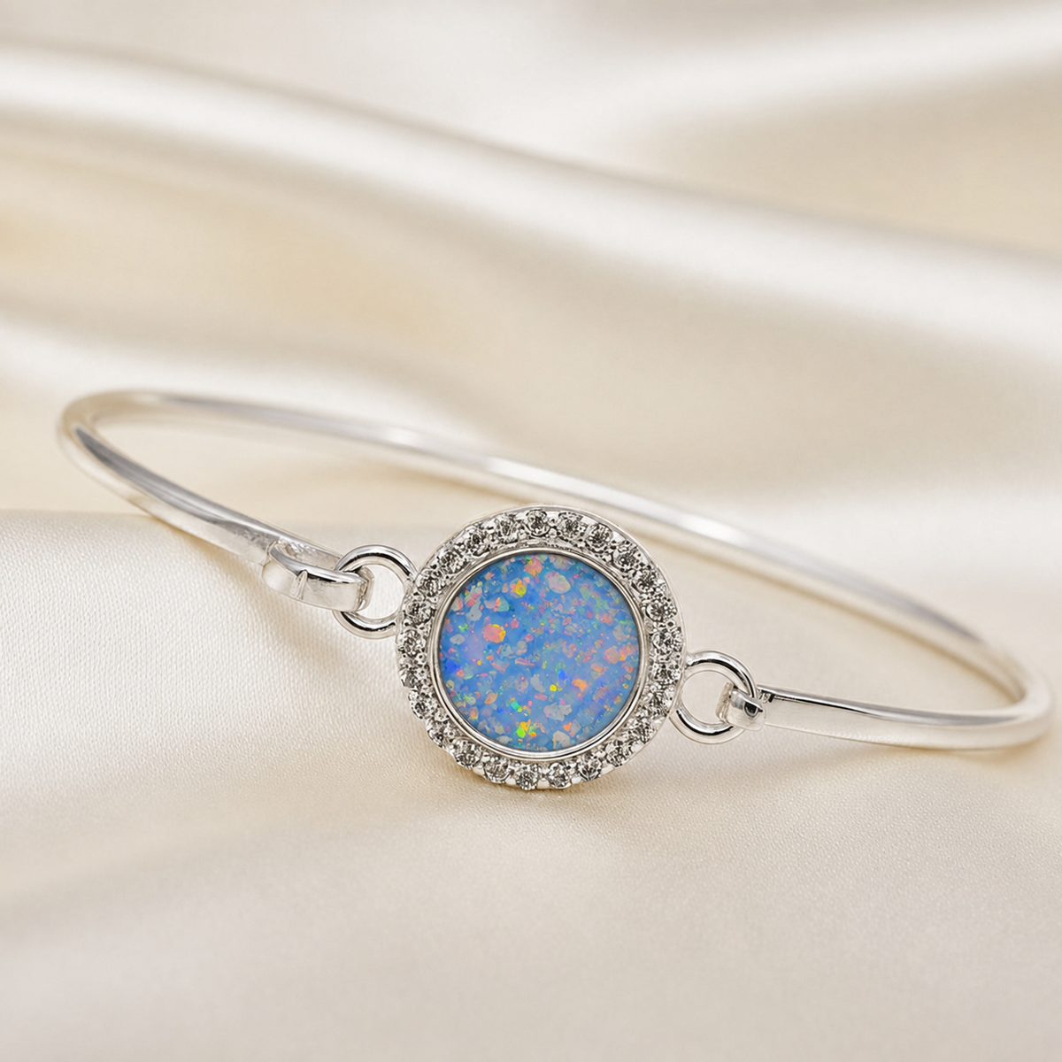 Halo Bangle — silver halo ashes memorial bangle, handcrafted in Lancashire, UK - by Keepsake memorial Jewellery