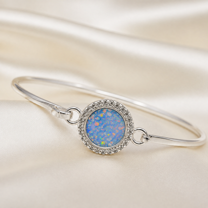 Halo Bangle — silver halo ashes memorial bangle, handcrafted in Lancashire, UK - by Keepsake memorial Jewellery