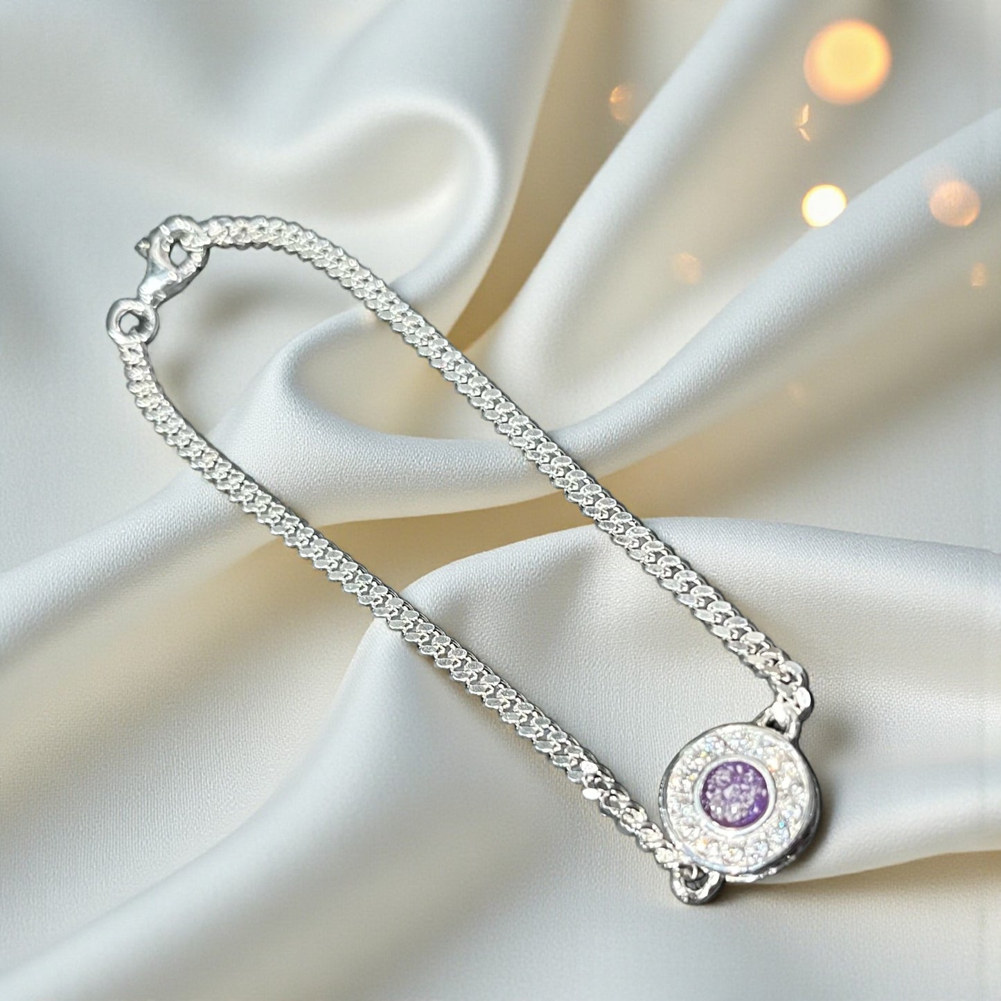 Halo Bracelet — silver halo ashes memorial bracelet, handcrafted in Lancashire, UK