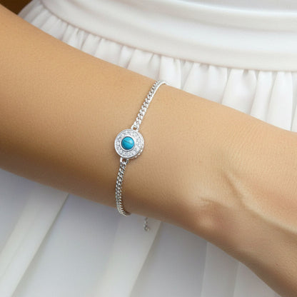 Halo Bracelet — silver halo ashes memorial bracelet worn on wrist, handcrafted in Lancashire, UK