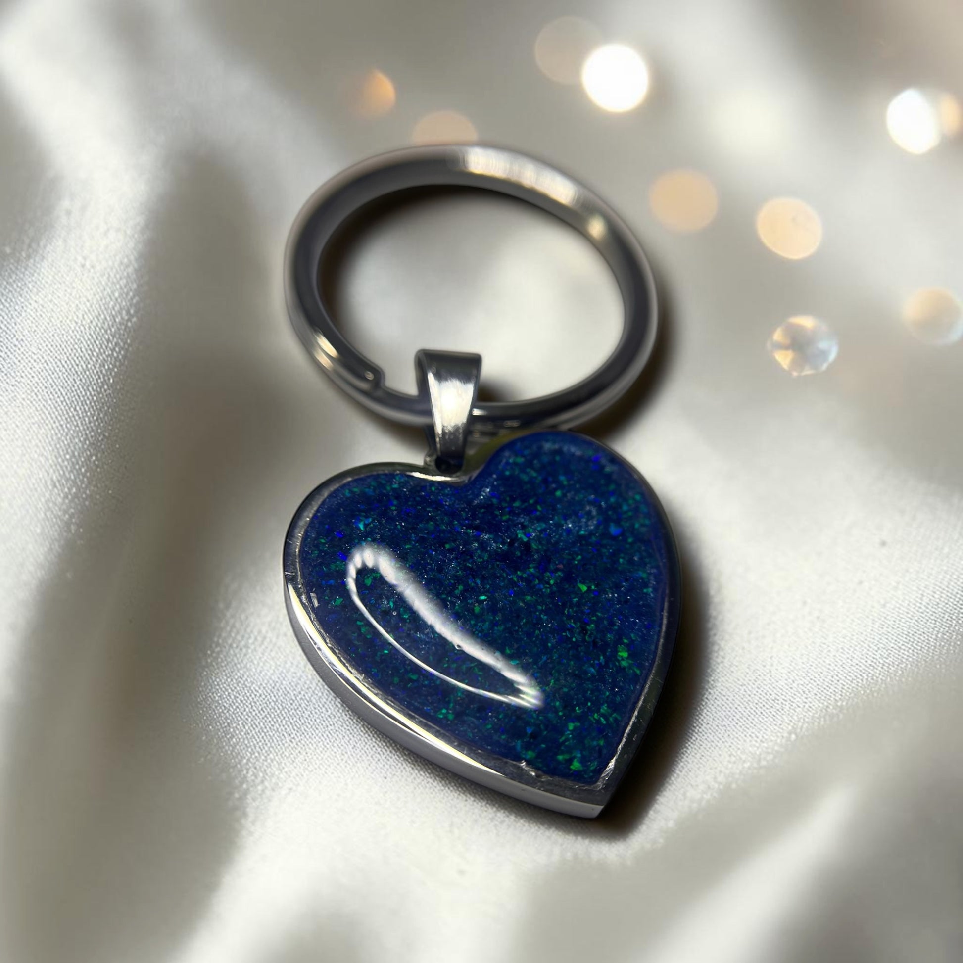 Heart memorial keyring, handcrafted in lancashire 