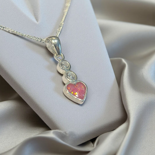 Silver heart drop memorial pendant, handcrafted in Lancashire, UK