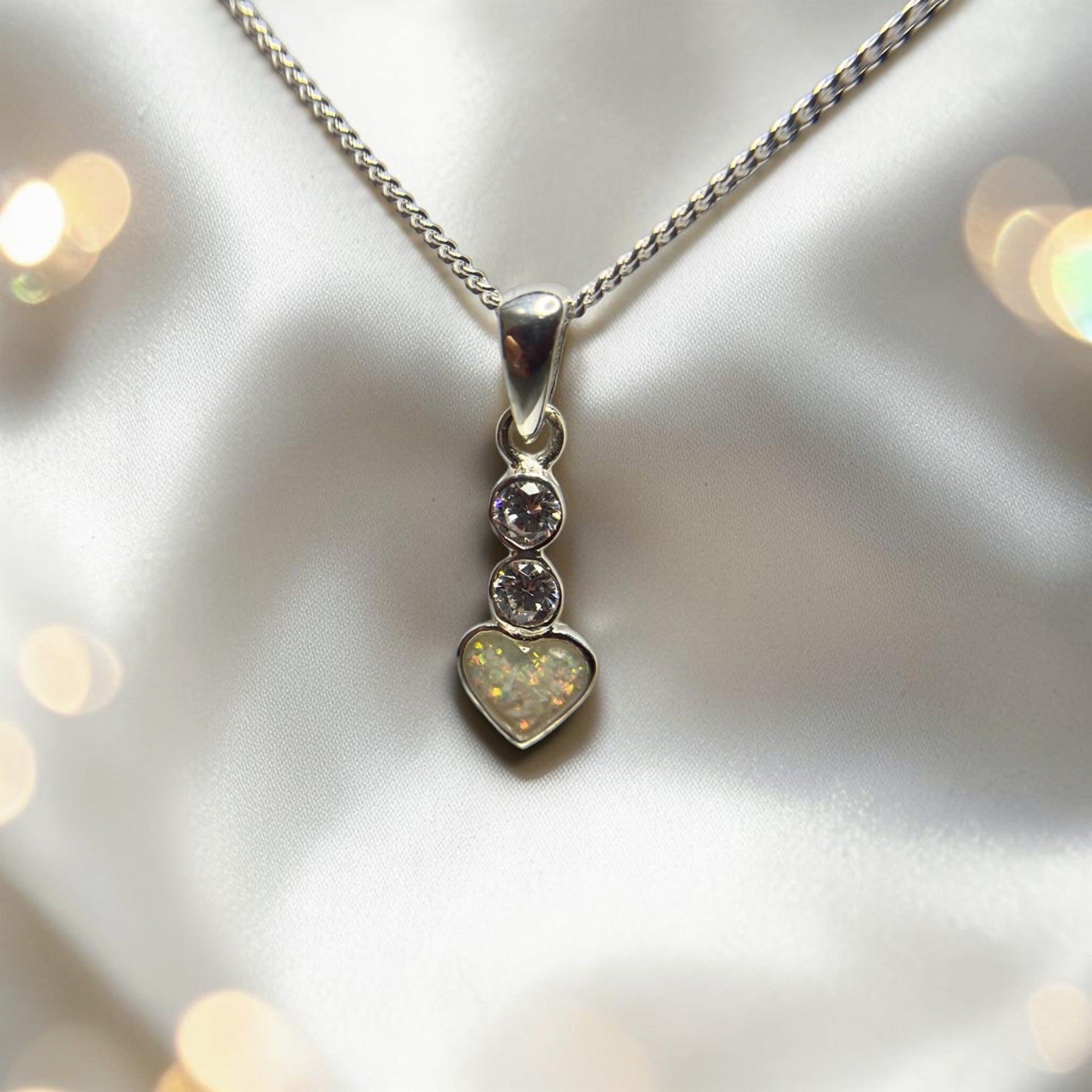 silver heart drop memorial pendant, handcrafted in lancashire 
