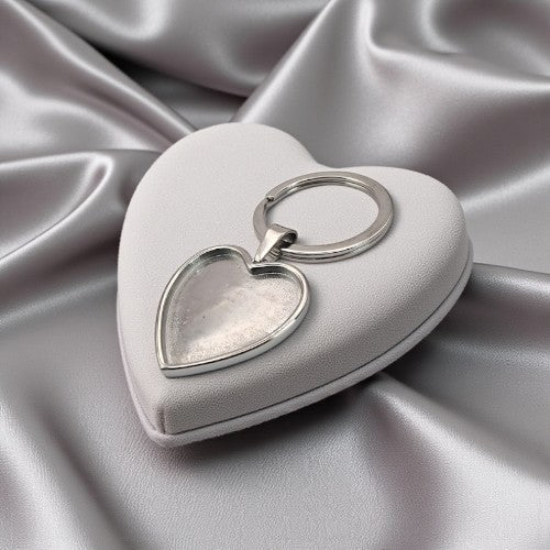Stainless Steel memorial heart keyring, handcrafted in Lancashire UK 