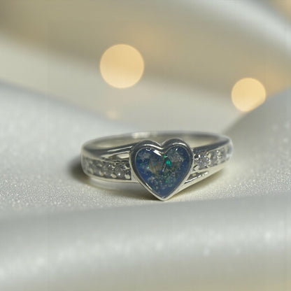 Serenity Ring — silver heart ashes keepsake ring, handcrafted in Lancashire, UK