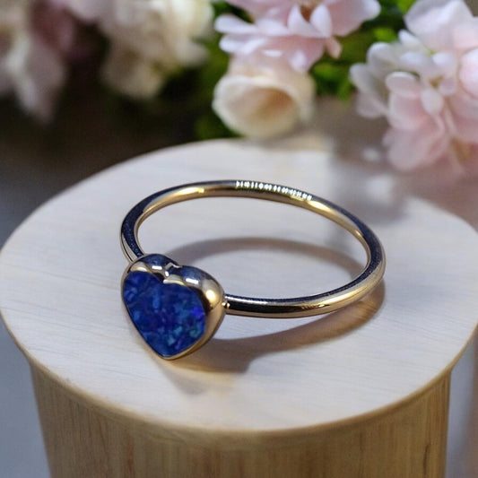 Simple solid 925 silver Heart Stacker Ring