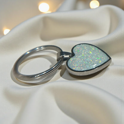 Stainless steel forever in my heart keyring, handcrafted in Lancashire, UK - by Keepsake Memorial Jewellery