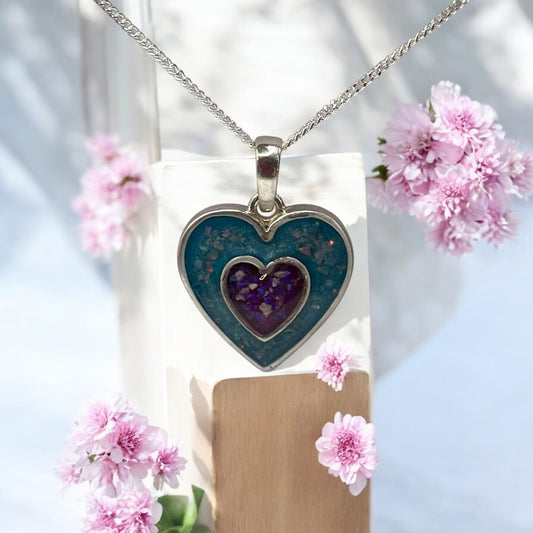 ***NEW*** Heart within a Heart Solid Silver Pendant