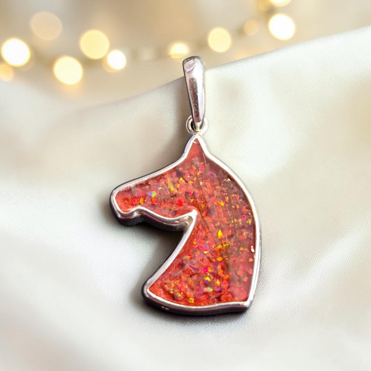 silver horse hair pendant, handcrafted in the uk