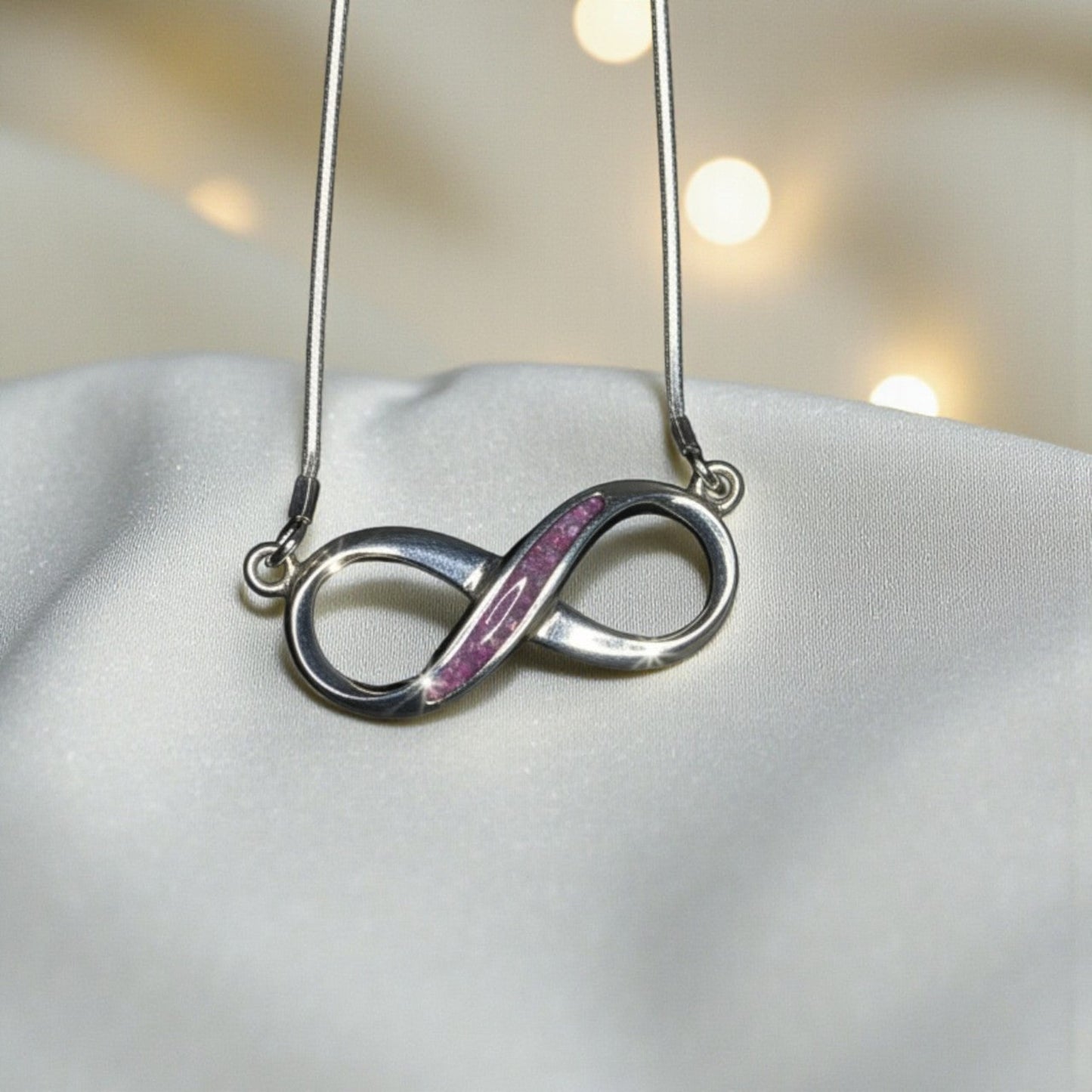 infinity ashes pendant, handcrafted in lancashire, uk