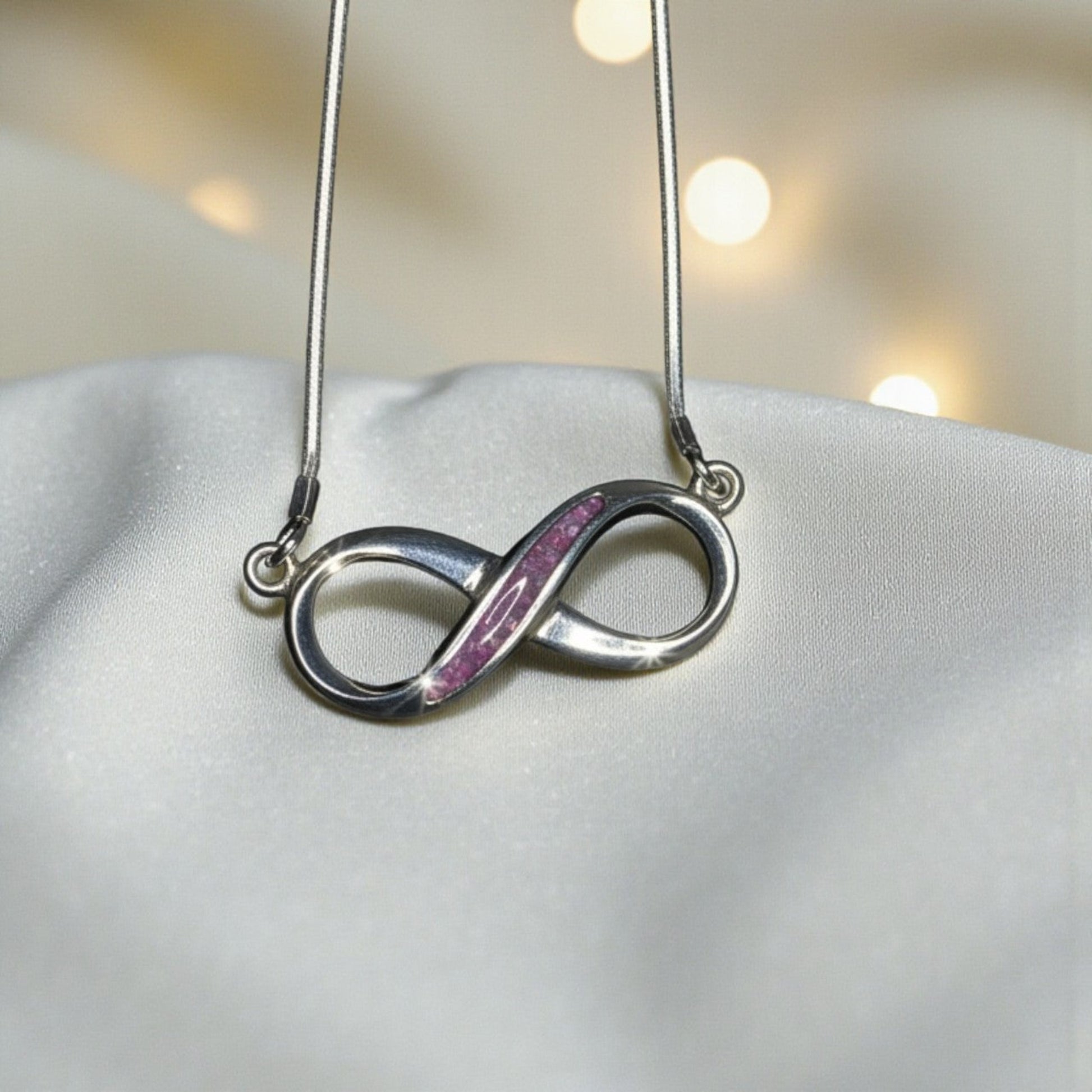 infinity ashes pendant, handcrafted in lancashire, uk