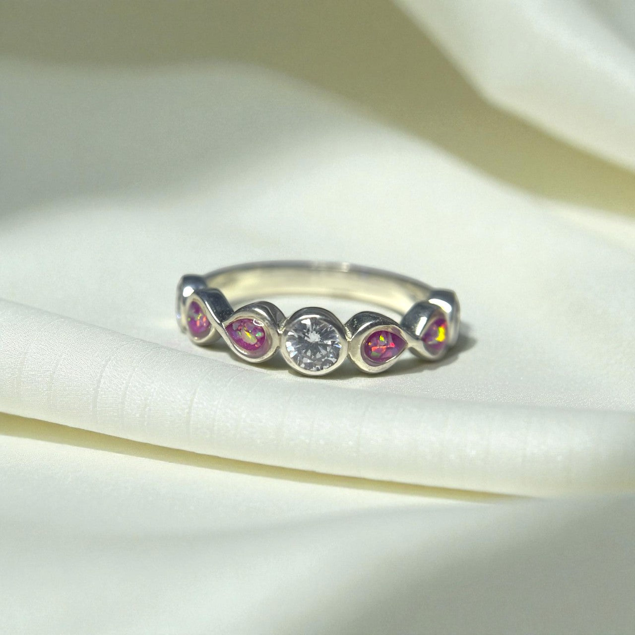 silver ashes memorial infinity ring, handcrafted in Lancashire, UK