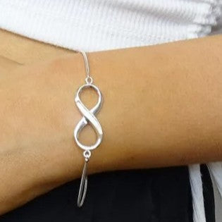 Solid 925 Silver Infinity Bracelet