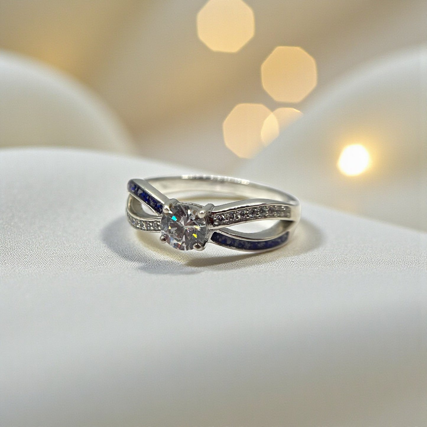 Infinity Solitaire — silver solitaire ashes keepsake ring, handcrafted in Lancashire, UK