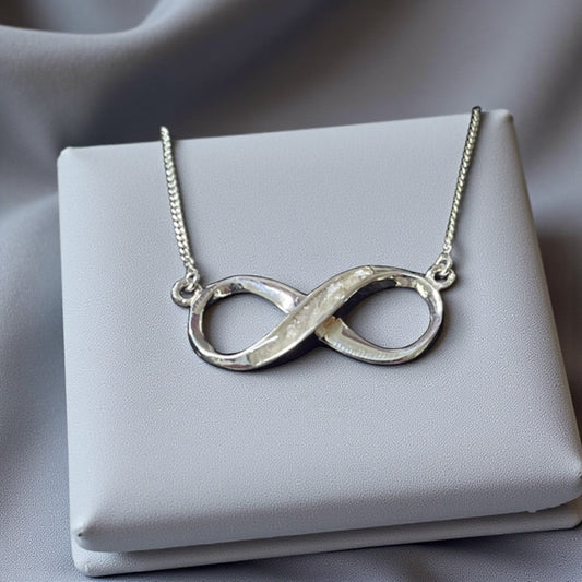 Silver Infinity keepsake pendant handcrafted in Lancashire, UK