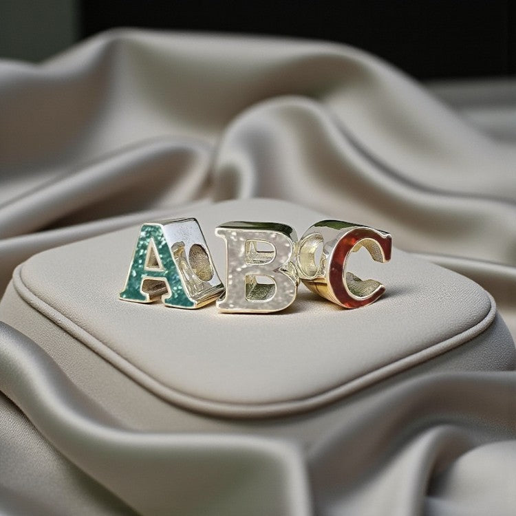 Silver Initial memorial charm, handcrafted in Lancashire, UK