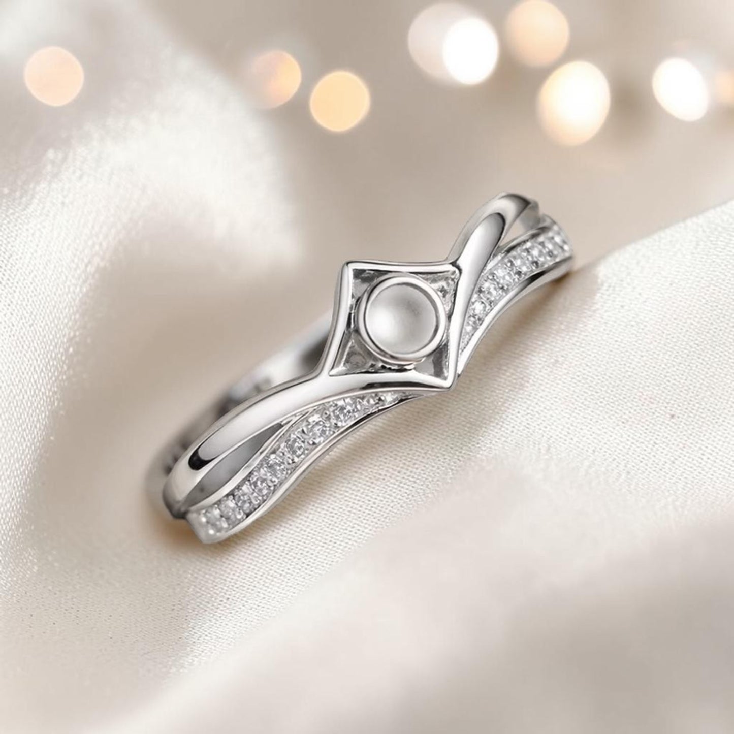 Inverted Wishbone Ring — sterling silver memorial ring, handcrafted in Lancashire, UK