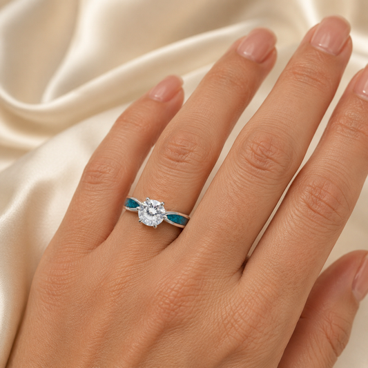 stainless steel Lara ashes keepsake ring, handcrafted in Lancashire