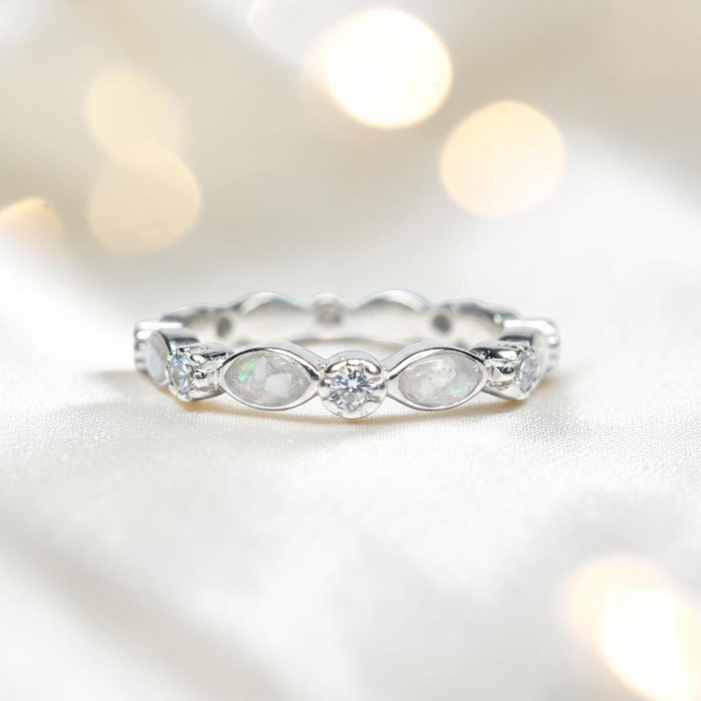 Liora Band — silver full band ashes memorial ring, handcrafted in Lancashire, UK