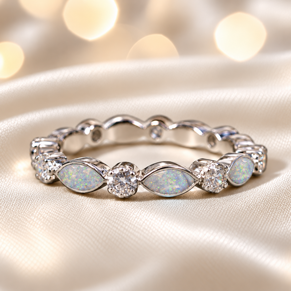 Keepsake memorial silver ashes Liora band ring, handcrafted in Lancashire