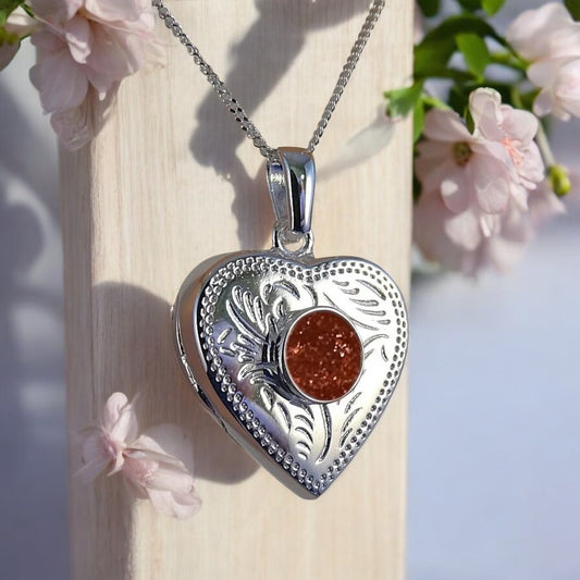 Stunning Solid 925 Silver Heart Locket