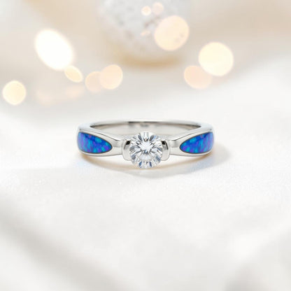 Lumina Solitaire Ashes Memorial Ring with vibrant shoulder settings — sterling silver remembrance ring, handcrafted in Lancashire