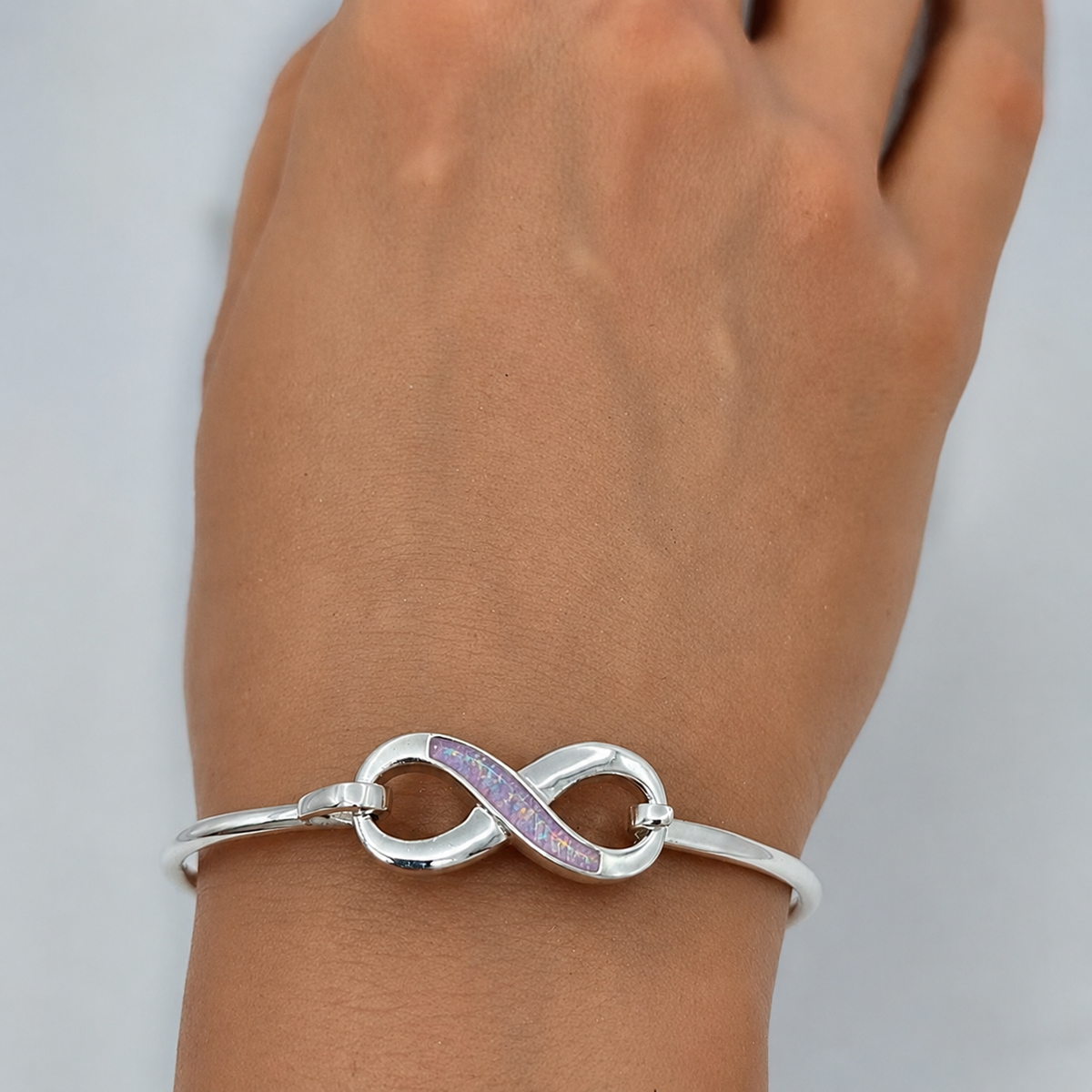 Lunara Bangle — silver infinity ashes memorial bangle, handcrafted in Lancashire, UK - by Keepsake Memorial Jewellery
