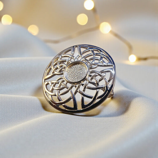 silver memorial ashes celtic brooch, handcrafted in lancashire, uk