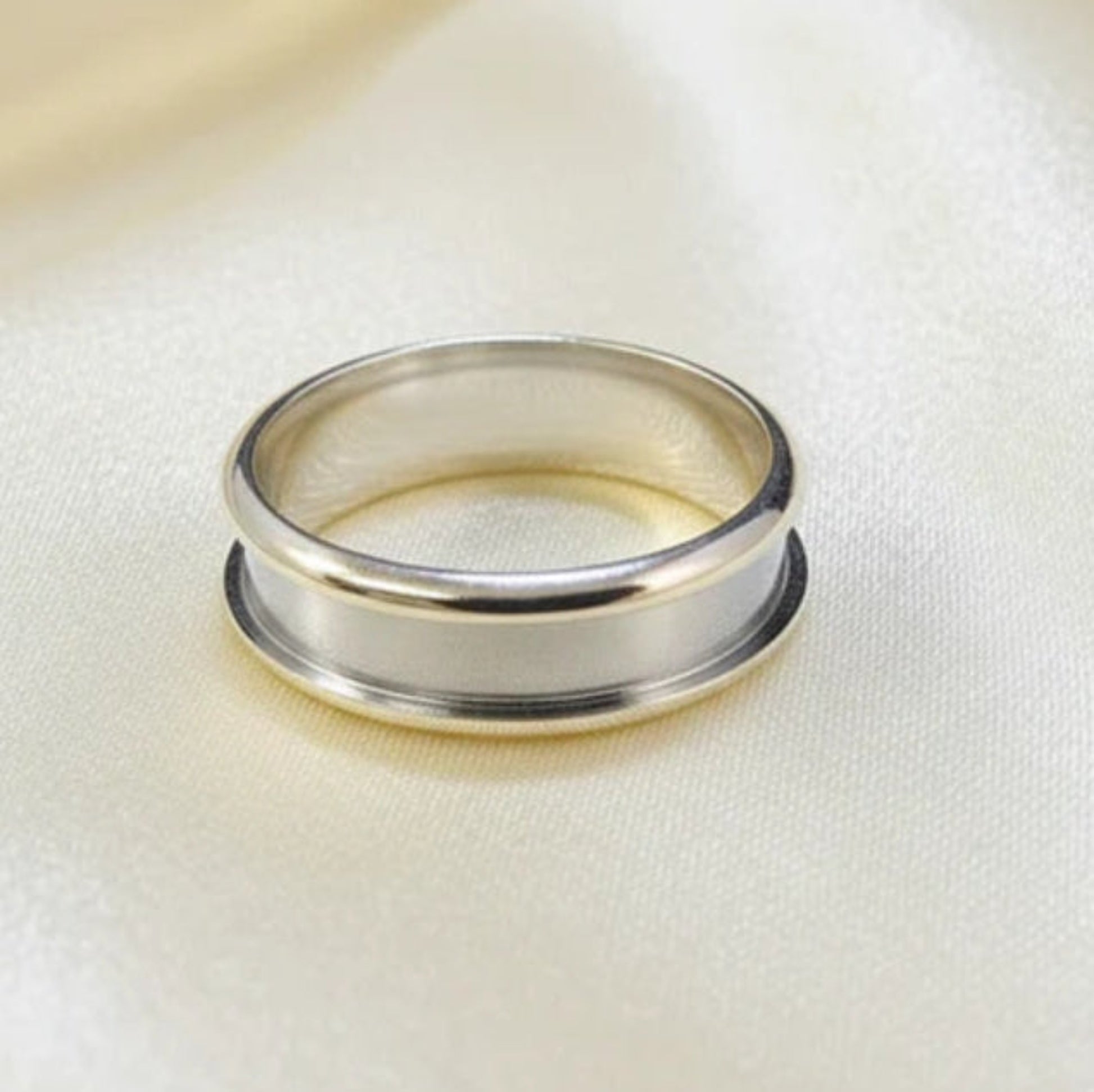 mens ashes full channel ring, handcrafted in lancahsire