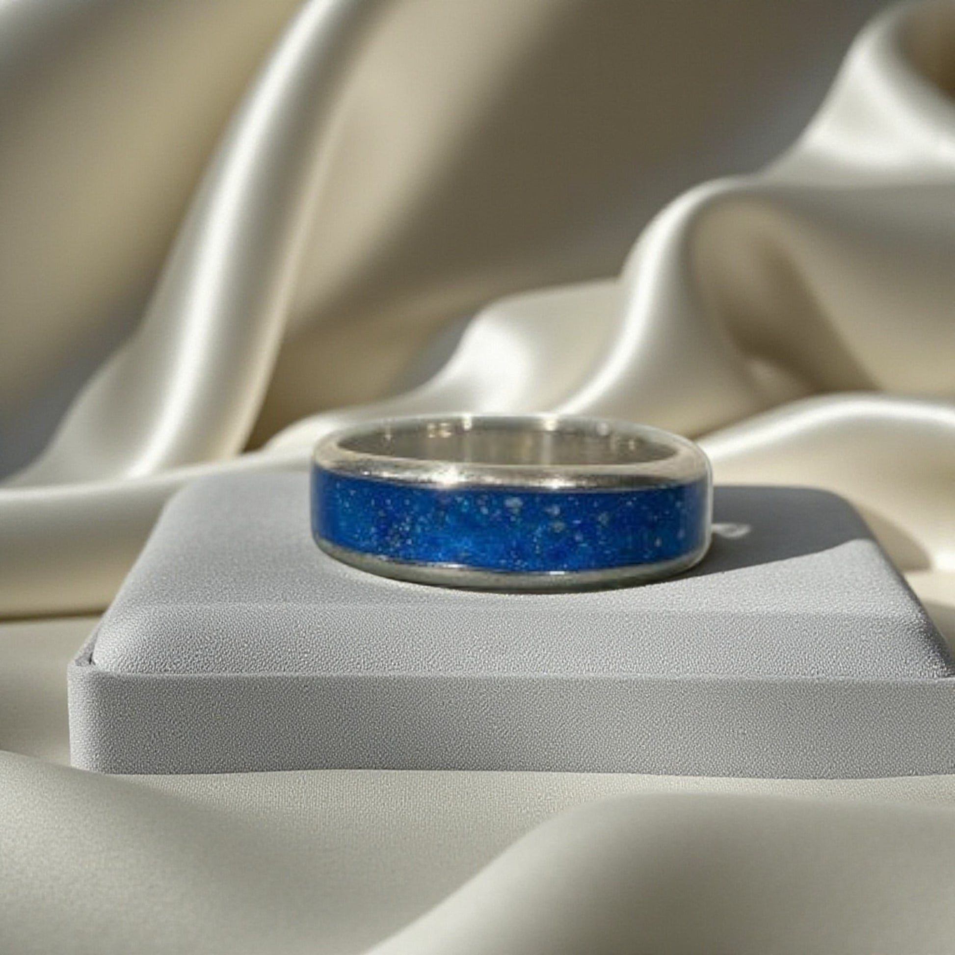 Solid silver men's ashes ring, made in  Lancashire 