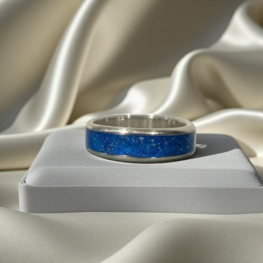 Solid silver men's ashes ring, made in  Lancashire 
