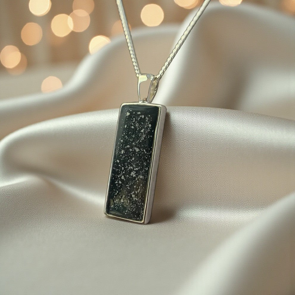 silver ashes memorial pendant, handcrafted in uk