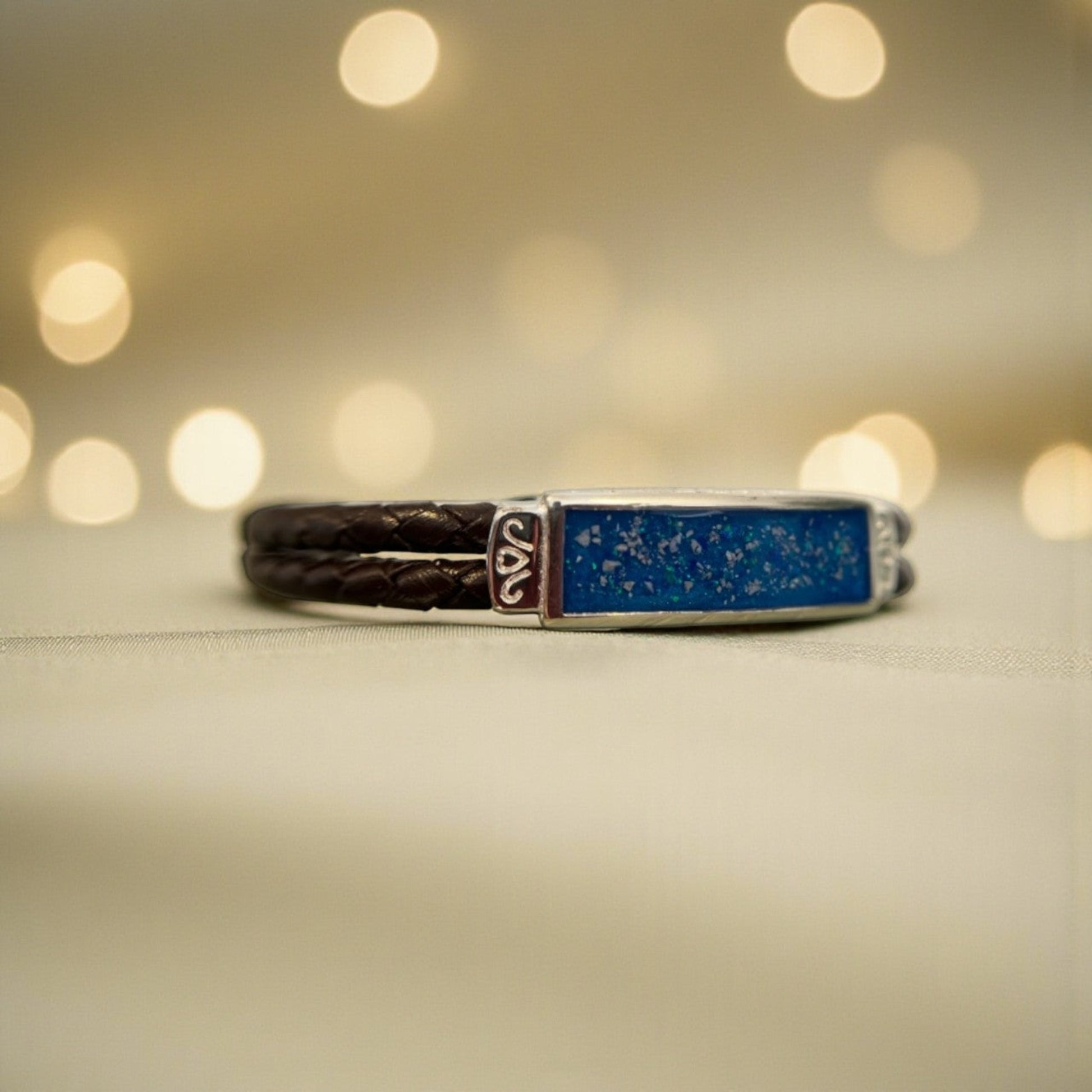 silver mens memorial bracelet, handcrafted in lancashire, uk
