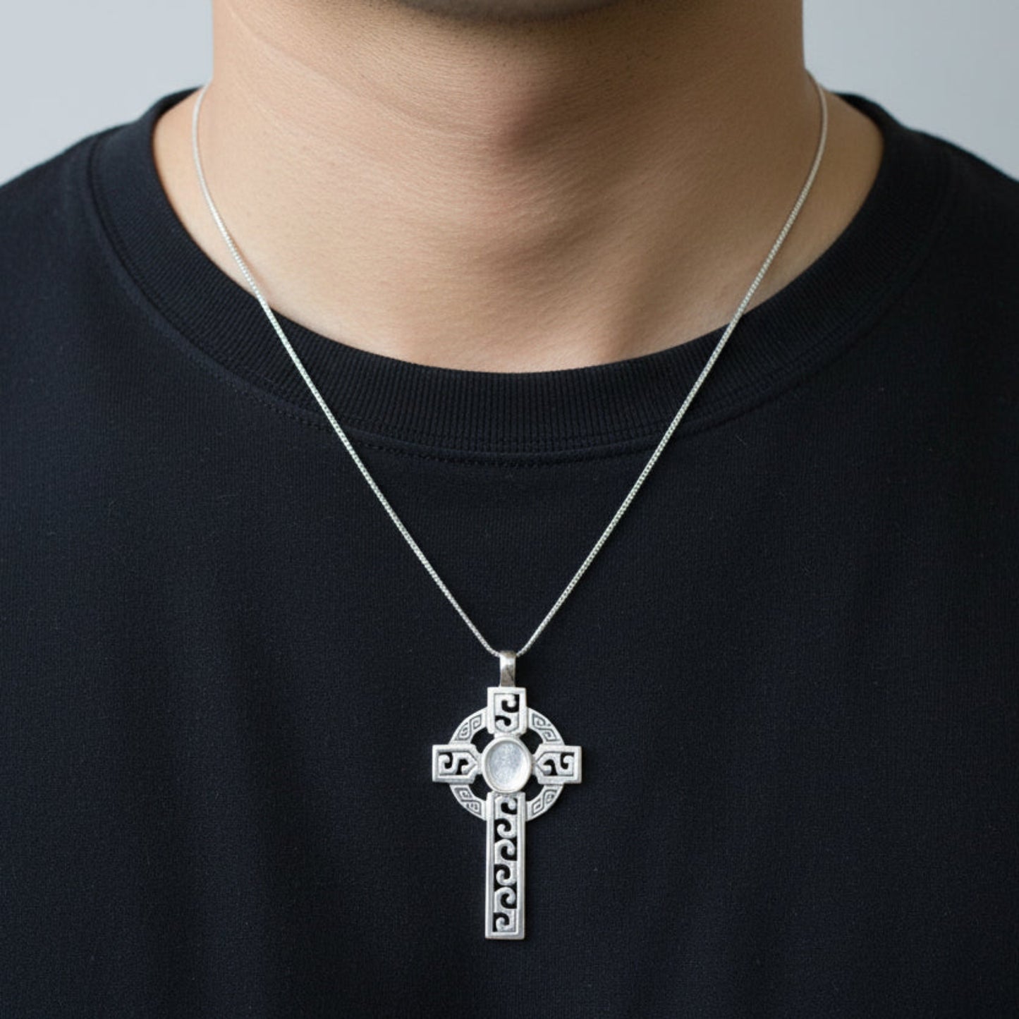 mens memorial ashes celtic style pendant, handcrafted in lancashire